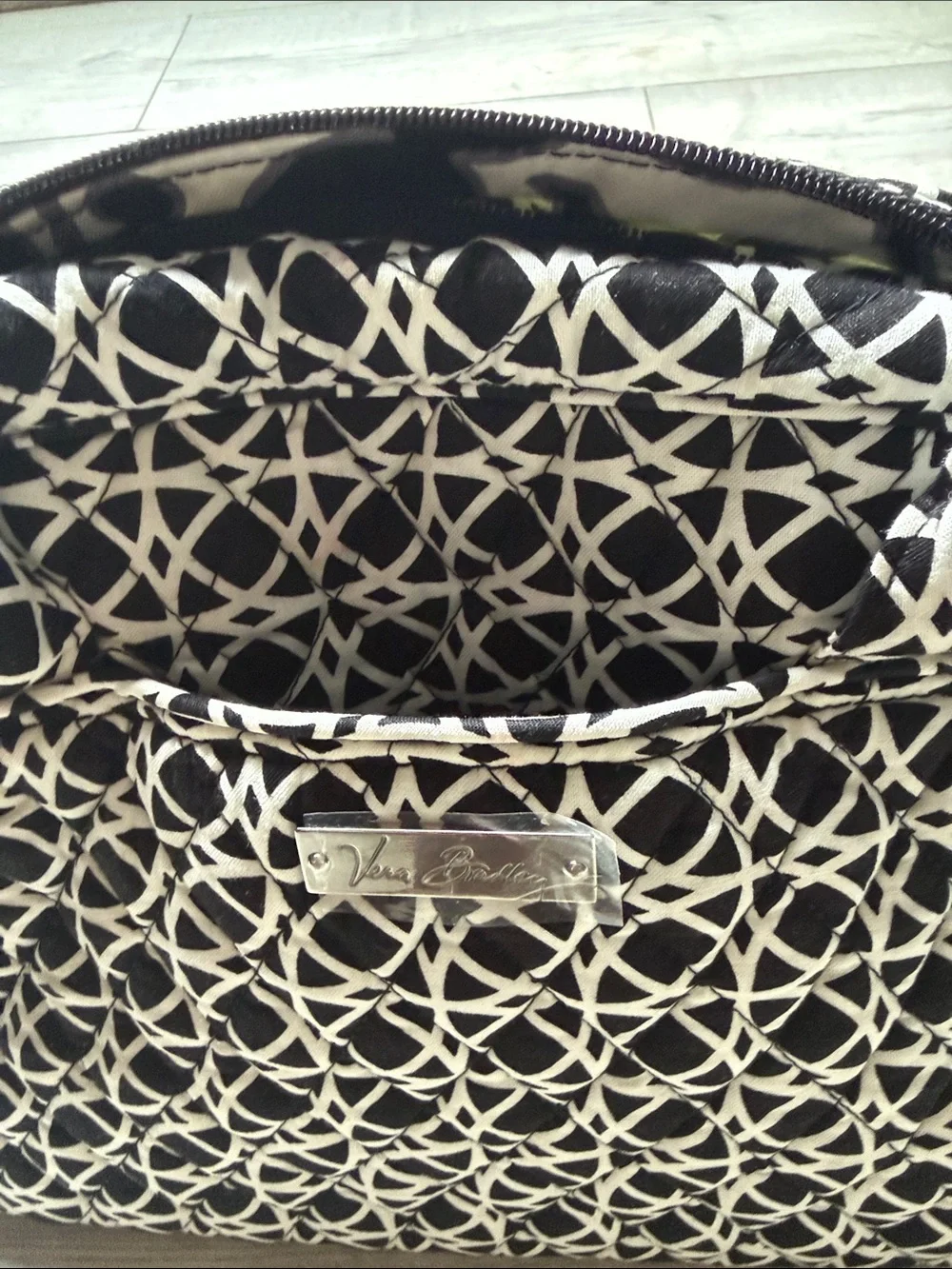 Vera Bradley Black & White Patterned Quilted Satchel